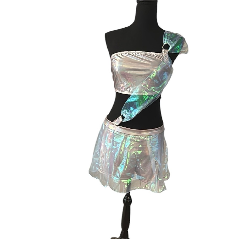Iridescent One-Shoulder Two-Piece Fairy Costume